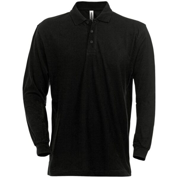 Fristads Acode heavy long sleeve polo shirt 1722 PIQ -  Black