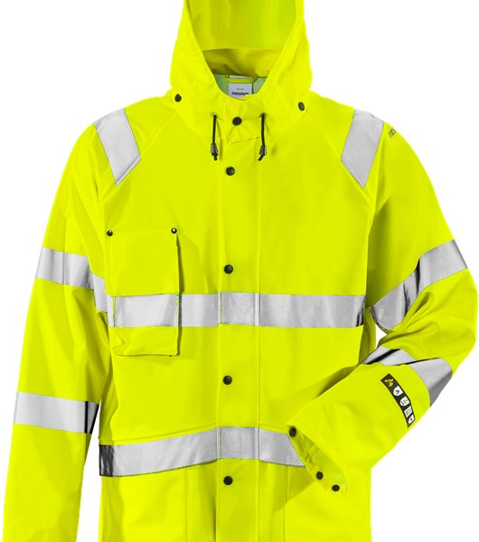 Fristads Flame high vis rain jacket class 3 4845 RSHF -  Yellow
