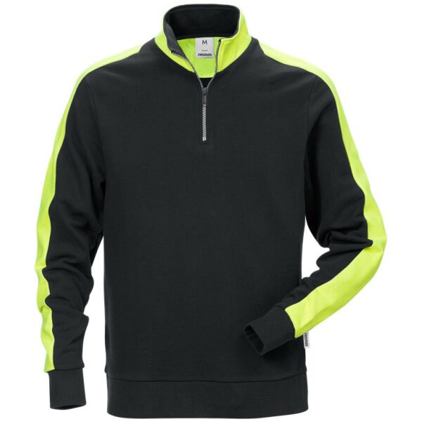 Fristads Half zip sweatshirt 7449 RTS - Black Fristads Half zip sweatshirt 7449 RTS - Black