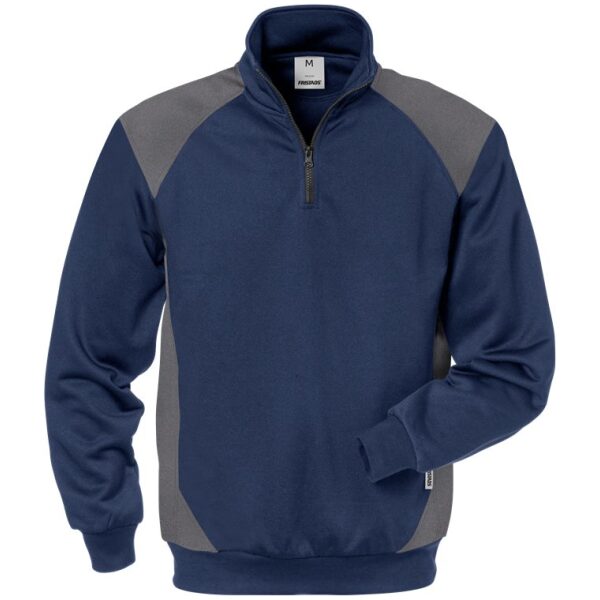 Fristads Half zip sweatshirt 7048 SHV -  Blue/ Grey