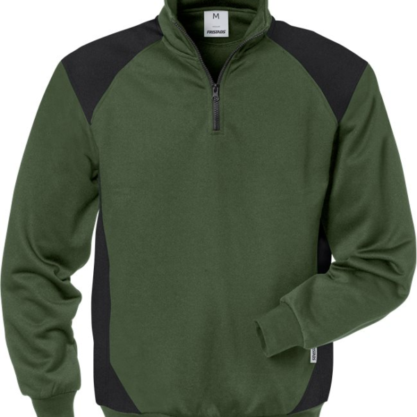 Fristads Half zip sweatshirt 7048 SHV -  Green