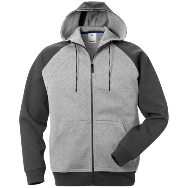 Fristads Acode hooded sweat jacket 1757 DF -  Grey