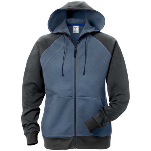 Fristads Acode hooded sweat jacket woman 1760 DF -  Blue