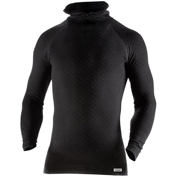 Fristads Half zip long sleeve t-shirt 742 PC -  Black