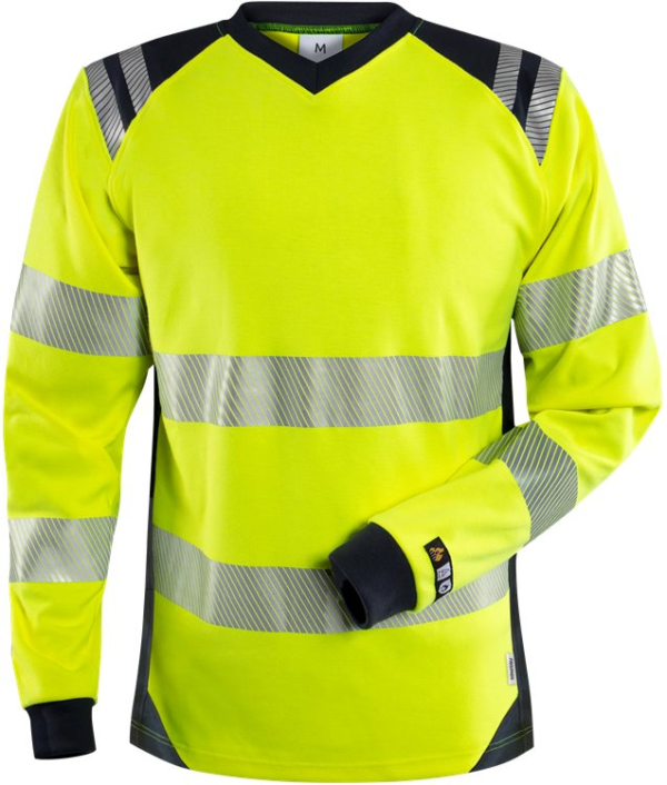 Fristads Flamestat high vis long sleeve T-shirt woman class 3 7357 TFL - Yellow Fristads Flamestat high vis long sleeve T-shirt woman class 3 7357 TFL - Yellow