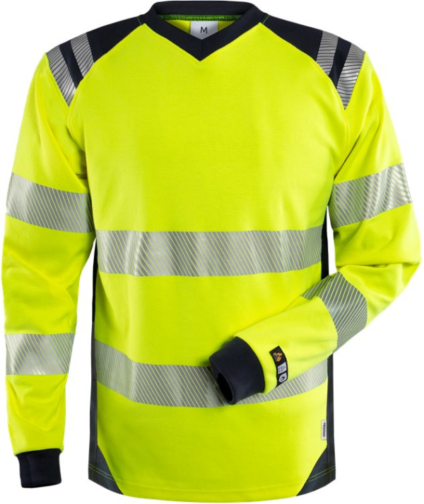 Fristads Flamestat high vis long sleeve T-shirt class 3 7359 TFL -  Yellow