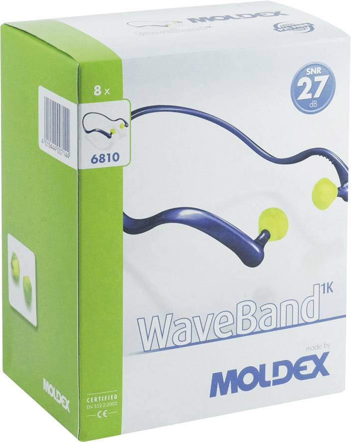 8 pieces BOX OF MOLDEX 6810 WAVEBAND 1K BANDED EARPLUGS EAR DEFENDER 27db 